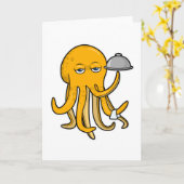 Octopus als ober met serveerdoek kaart (Gele Bloem)