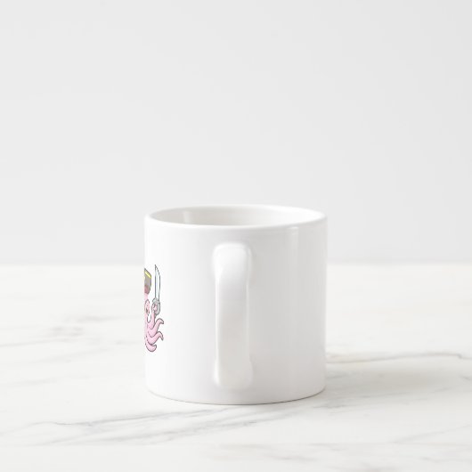 Octopus als Piraat met Saber & Eye patch Espresso Kop (Achterkant)