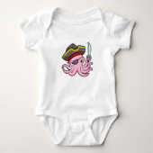 Octopus als Piraat met Saber & Eye patch Romper (Voorkant)