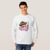 Octopus als Piraat met Saber & Eye patch T-shirt (Voorkant volledig)