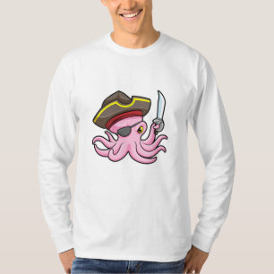 Octopus als Piraat met Saber & Eye patch T-shirt