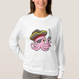 Octopus als Piraat met Saber & Eye patch T-shirt