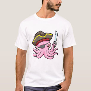 Octopus als Piraat met Saber & Eye patch T-shirt