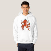 Octopus als piraat met zwaard en mes hoodie (Voorkant volledig)