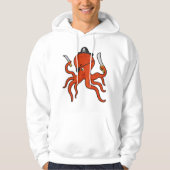 Octopus als piraat met zwaard en mes hoodie (Voorkant)