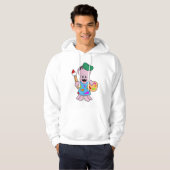 Octopus als Schilder met de borstel van de Verf Hoodie (Voorkant volledig)