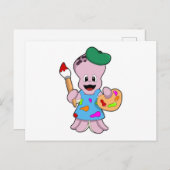 Octopus als Schilder met Schilderkwast Briefkaart (Voorkant / Achterkant)