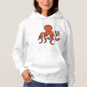 Octopus als schilder met verf en penseel hoodie (Voorkant)