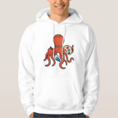 Octopus als schilder met verf en penseel hoodie (Voorkant)