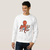 Octopus als schilder met verf en penseel trui (Voorkant volledig)