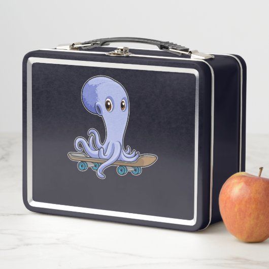 Octopus als Skater met Skateboard (In situ)