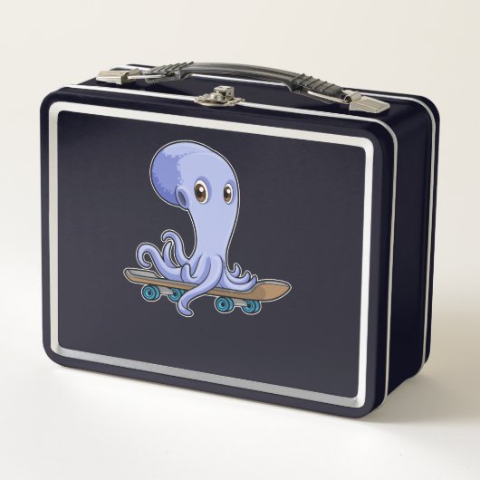 Octopus als Skater met Skateboard (Voorkant)