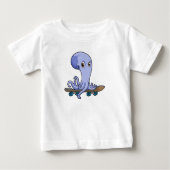Octopus als Skater met Skateboard (Voorkant)