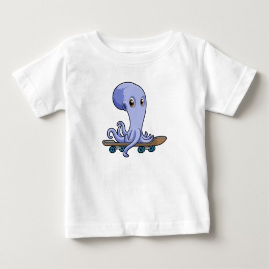 Octopus als Skater met Skateboard (Voorkant)