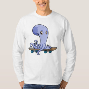 Octopus als Skater met Skateboard T-shirt