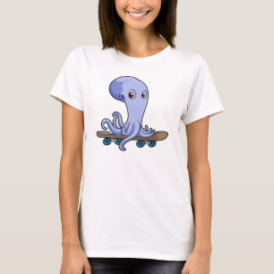Octopus als Skater met Skateboard T-shirt