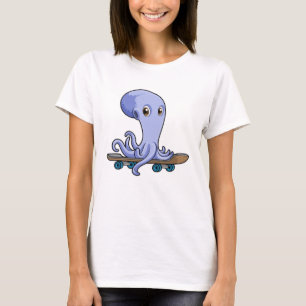 Octopus als Skater met Skateboard T-shirt