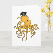 Octopus als student met diploma kaart (Gele Bloem)