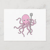 Octopus als Tovenaar met Versiering Briefkaart (Voorkant)