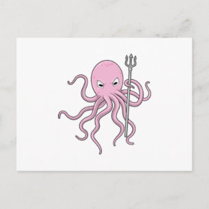 Octopus als Tovenaar met Versiering Briefkaart