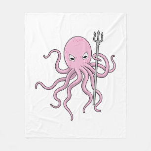 Octopus als Tovenaar met Versiering Fleece Deken