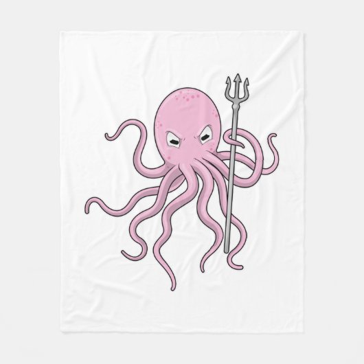 Octopus als Tovenaar met Versiering Fleece Deken (Voorkant)
