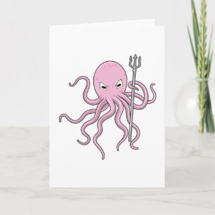 Octopus als Tovenaar met Versiering Kaart