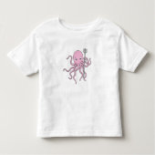 Octopus als Tovenaar met Versiering Kinder Shirts (Voorkant)