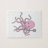 Octopus als Tovenaar met Versiering Legpuzzel (Horizontaal)