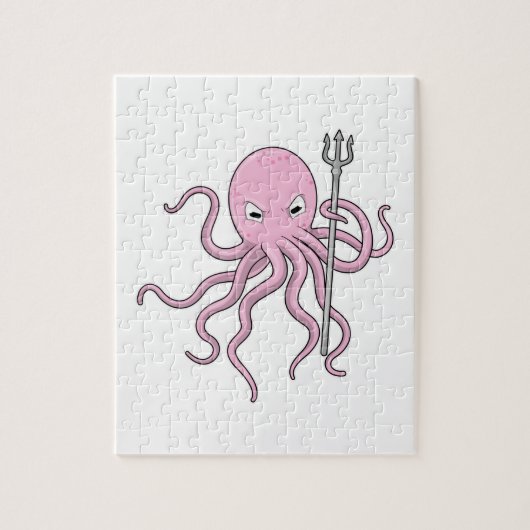 Octopus als Tovenaar met Versiering Legpuzzel (Verticaal)