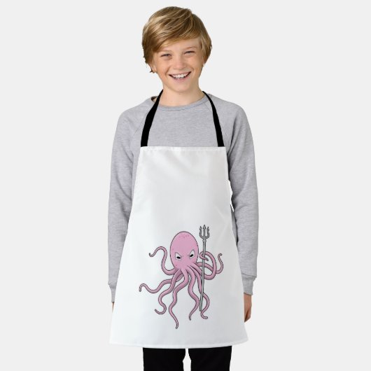 Octopus als Tovenaar met Versiering Schort (Gedragen)