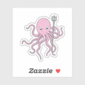 Octopus als Tovenaar met Versiering Sticker (Vel)