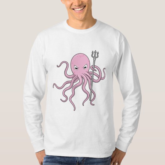 Octopus als Tovenaar met Versiering T-shirt (Voorkant)