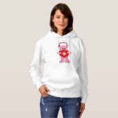 Octopus als verpleegster met hart hoodie (Voorkant volledig)