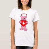 Octopus als verpleegster met hart t-shirt (Voorkant)