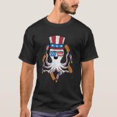Octopus American Pet 4 juli Hotdog Patriotic T-shirt (Voorkant)