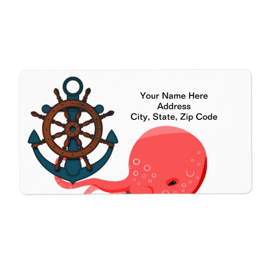 Octopus Anchor Beach Labels (Voorkant)
