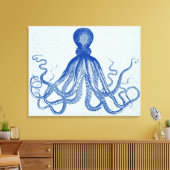 Octopus Anchors Lord Bodner Blue  drieluik Canvas Afdruk (Insitu (Woonkamer))