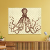 Octopus Anchors Lord Bodner Triptych  Brown Canvas Afdruk (Insitu (Woonkamer))