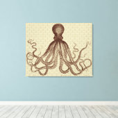 Octopus Anchors Lord Bodner Triptych  Brown Canvas Afdruk (Insitu (Houten vloer))