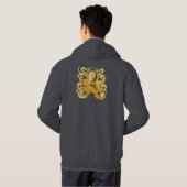 Octopus antiek illustratie zee monster hoodie (Achterkant volledig)