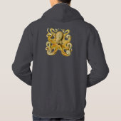 Octopus antiek illustratie zee monster hoodie (Achterkant)