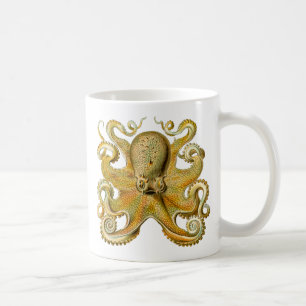 Octopus antiek illustratie zee monster koffiemok