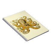 Octopus antiek illustratie zee monster notitieboek (Rechterzijde)