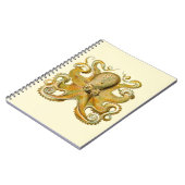 Octopus antiek illustratie zee monster notitieboek (Linkerzijde)