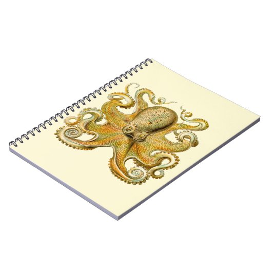 Octopus antiek illustratie zee monster notitieboek (Linkerzijde)