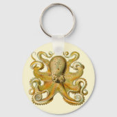 Octopus antiek illustratie zee monster sleutelhanger (Voorkant)