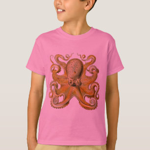 Octopus antiek illustratie zee monster t-shirt