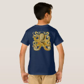 Octopus antiek illustratie zee monster t-shirt (Achterkant volledig)