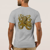 Octopus antiek illustratie zee monster t-shirt (Achterkant)